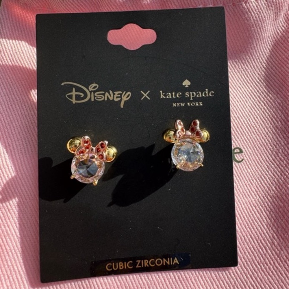 Kate Spade Disney Minie Mouse Stud Stone Gold Earings
